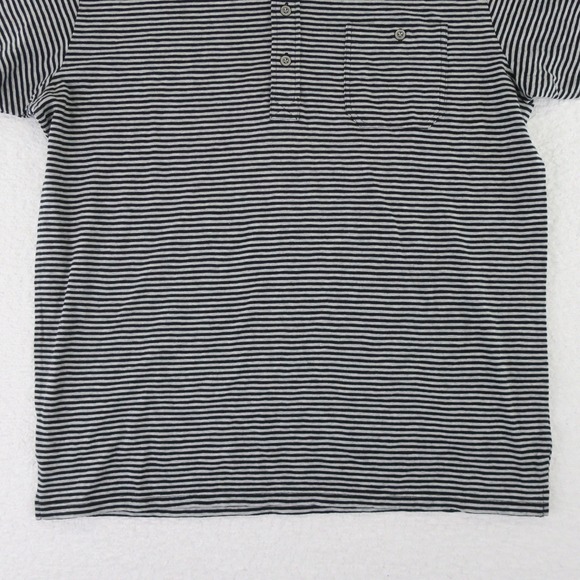 H Goose Polo Shirt Mens Large Black Gray Striped Cotton Trusted Field‎ Companion - Picture 4 of 11